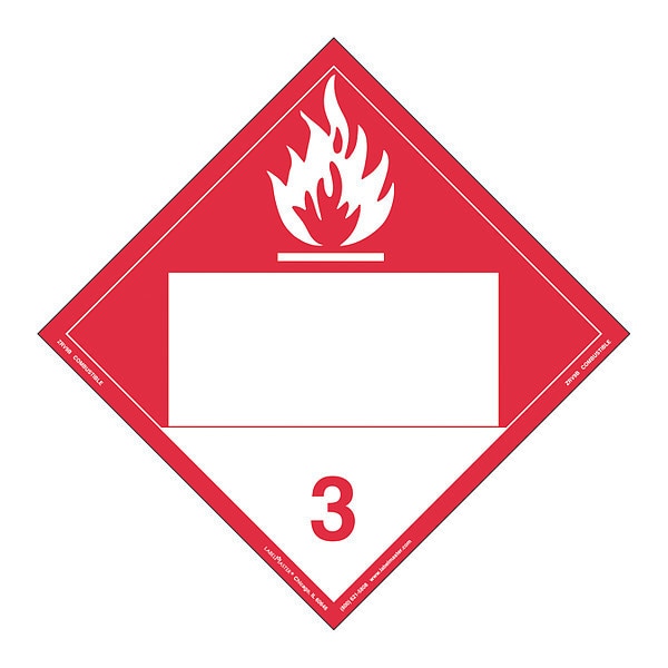 Combustible Liquid Placard, Vinyl, PK25
