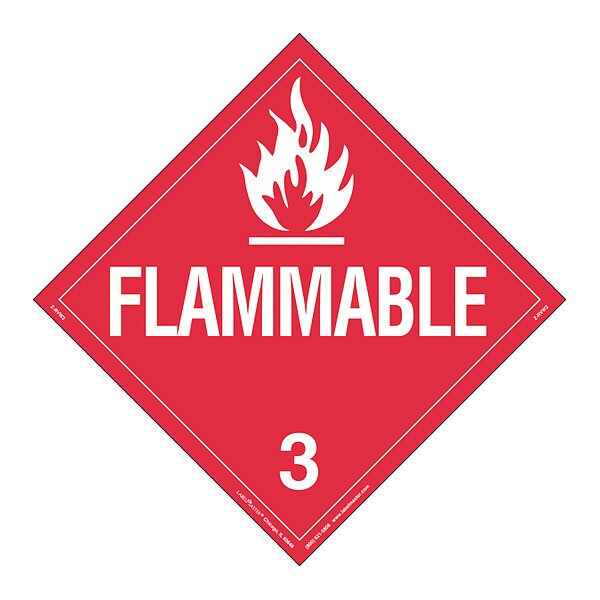 Flammable Liquid Placard, Word, Vinyl, PK25