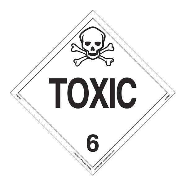 Toxic Placard, Worded, Rigid, PK25