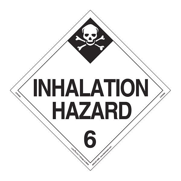Inhalation Hazard Placard, Vinyl, PK25