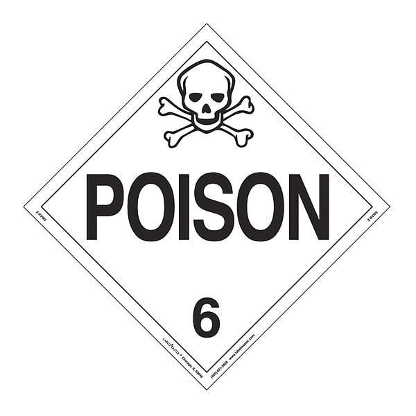 Poison Placard, Worded, Rigid, PK25