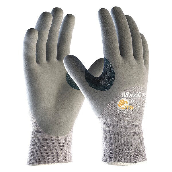 Cut Resistant Coated Gloves, A4 Cut Level, Nitrile, M, 1 PR