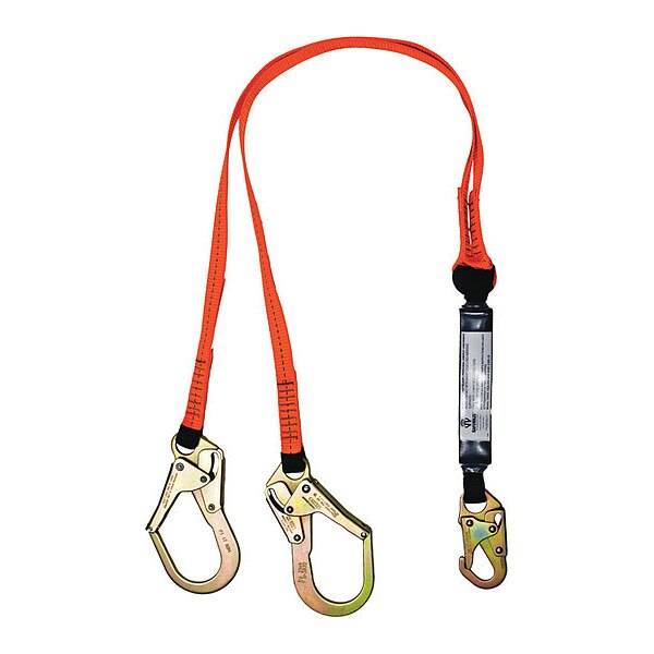 V-Line 6' Energy Absorbing Lanyard: Dual Leg, Rebar Hooks