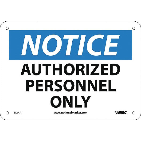 Notice Authorized Personnel Only Sign, N34A