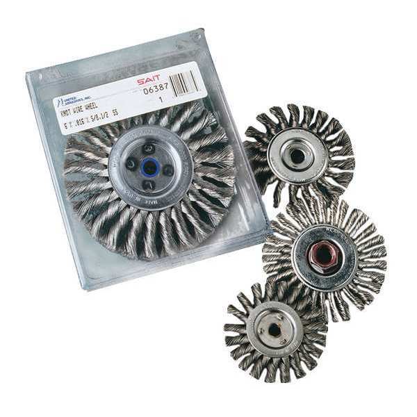 SAIT 06374 Threaded Regular Twist Knot Wheels (Stainless Steel), 5