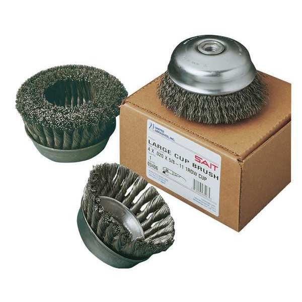 SAIT 06553 Crimped Wire Large Cup Brushes (Carbon Steel), 6