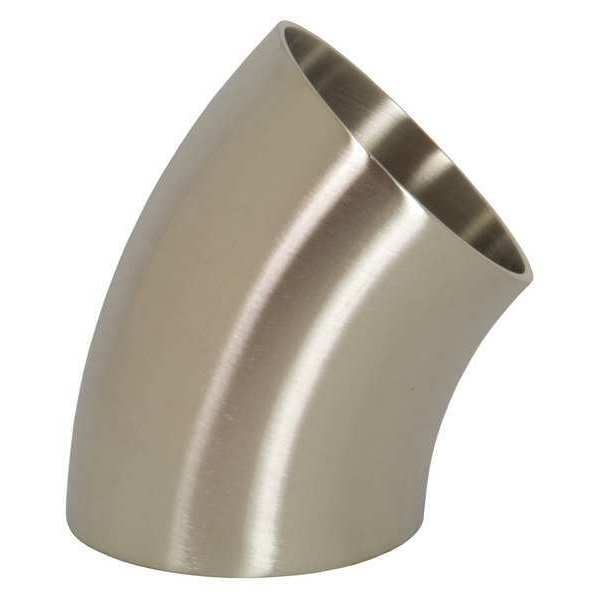 Polished 45 Weld Elbow, 304SS, 1-1/2
