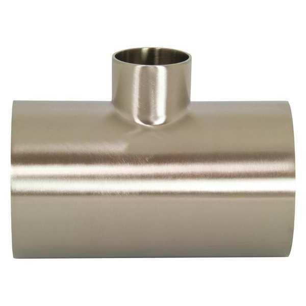 Polished Reducing Weld Tee, 304SS, 4