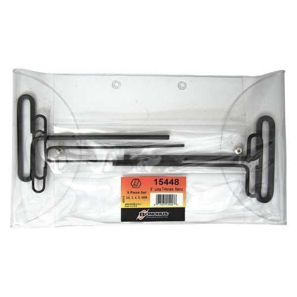 5 Piece Metric T-Shape Hex Key Set, 15448
