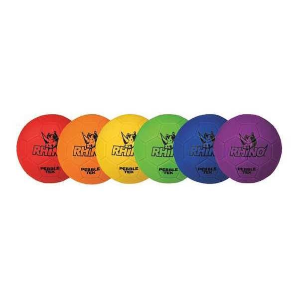 Rhino Skin Pebble Tek Soccer Ball Set, Multi Color, 8.5