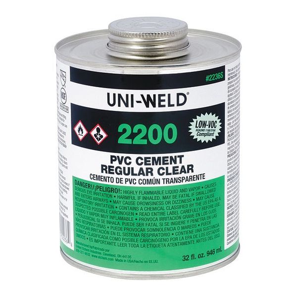 PVC Fast Set Cement, gal., Clear