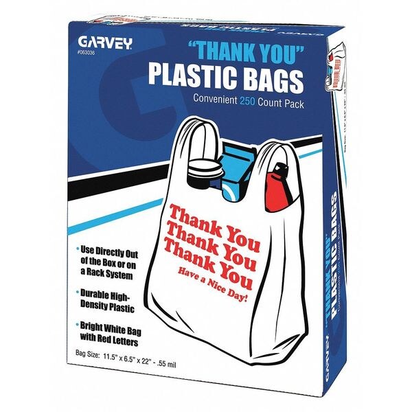 Garvey, Plastic Shopping Bags, PK250
