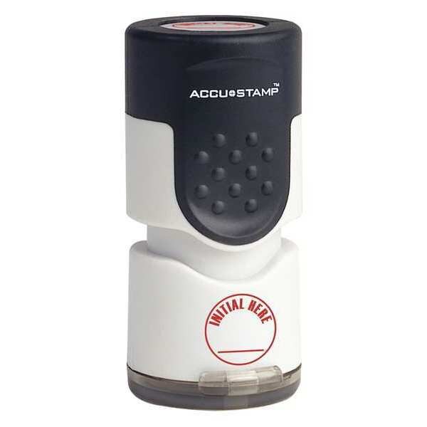 Accustamp, Round Initial Here, Red