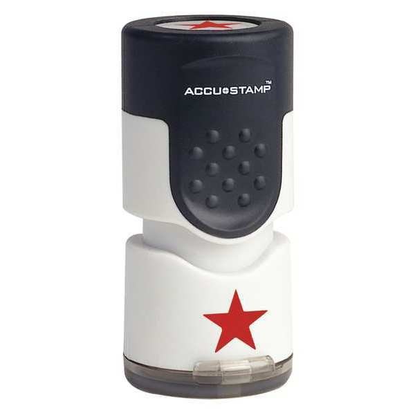 Accustamp, Round Star, Red