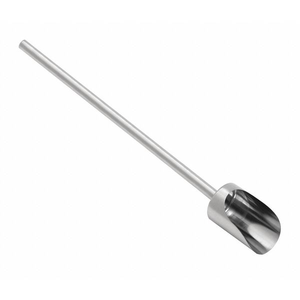 Hand Scoop, 32 oz., Long Handle, Silver