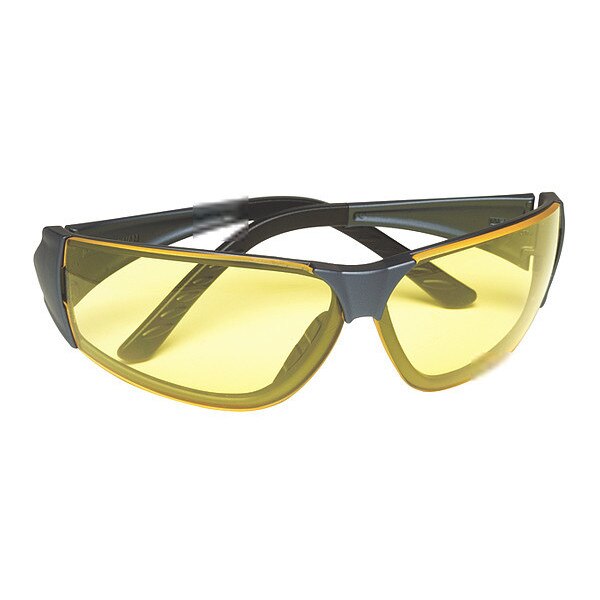 Safety Glasses, Amber Polycarbonate Lens, Anti-Fog, Scratch-Resistant