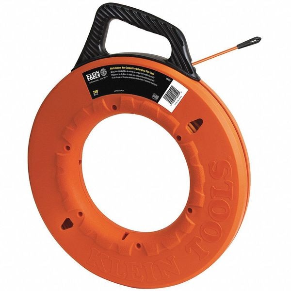 Fish Tape, Length 200 ft, Tape Size 3/16 in, Fiberglass