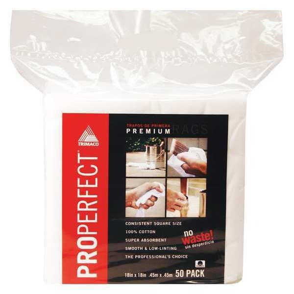 Knit Cotton Square Rags, White, 50PK