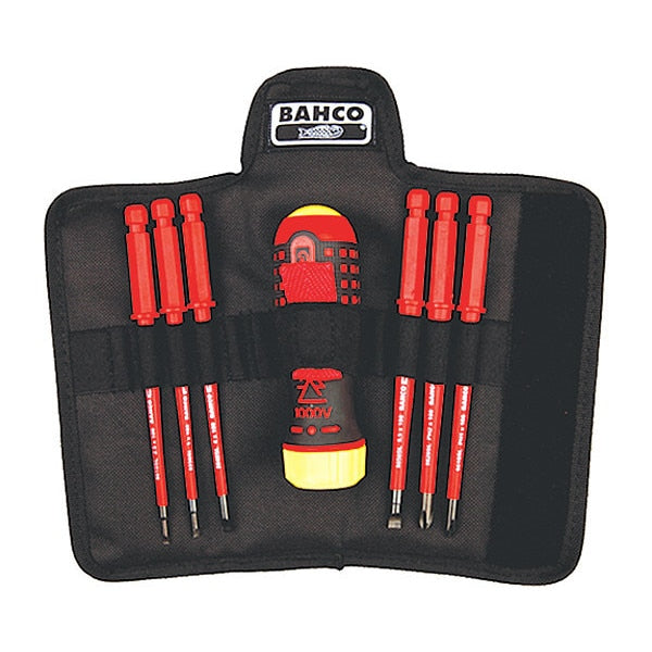 Bahco Ratcheting Screwdriver Set, 1000V, 7 pcs.