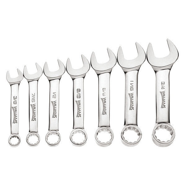 Williams Stubby Wrench Set, 7 pcs., 3/8