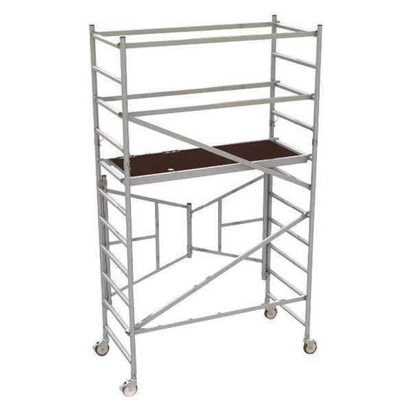 Scaffold with Guardrail, EasySet, Alum, 6ft
