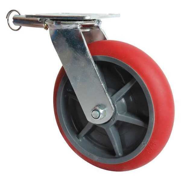 Polyurethane Caster w/Wheel Lock, 8