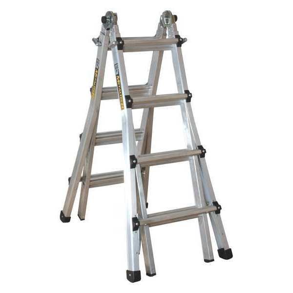 17 ft. Multiposition Ladder, Grade 1A, Alum, 17 ft, Aluminum