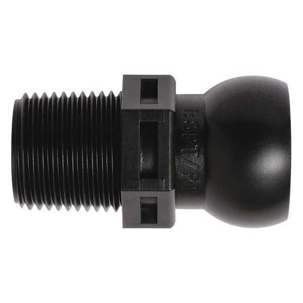 BSPT Connector, Black, 3/8
