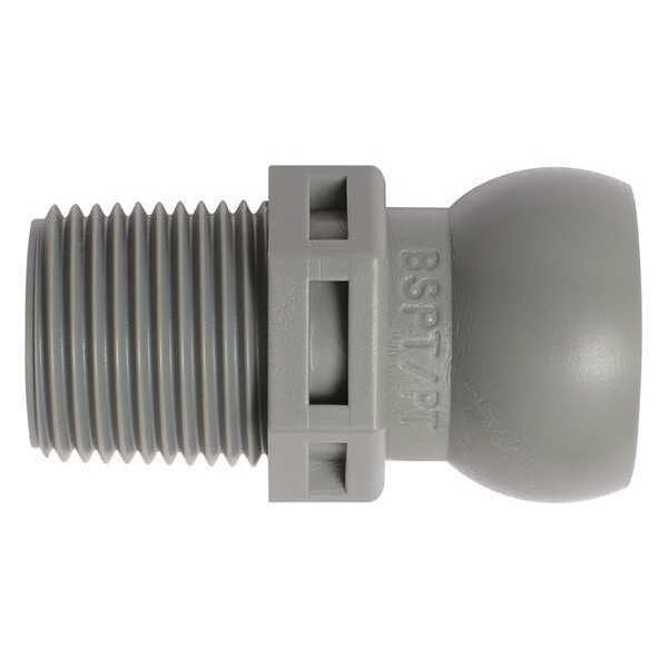 BSPT Connector, Gray, 3/8