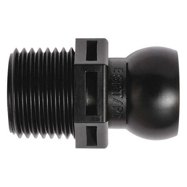 BSPT Connector, Black, 1/2