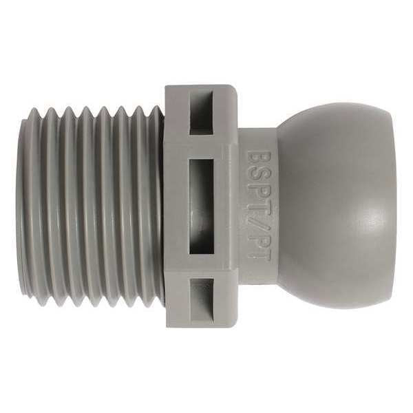 BSPT Connector, Gray, 1/2