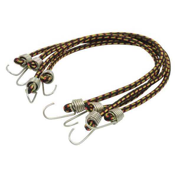 Stretch Cords, w/Metal Hooks, 10ft., PK4