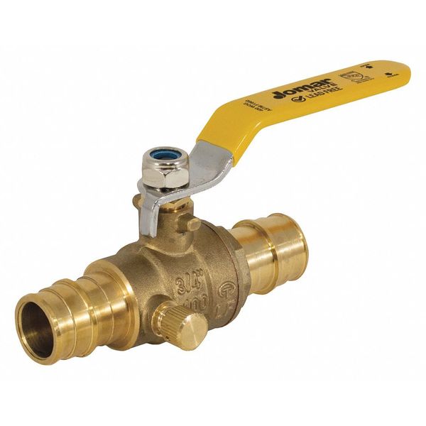 LF Brass Cold Exp PEX Vlve, w/Drain, 1/2
