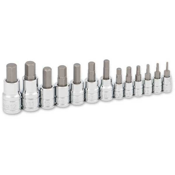 Hex Bit Socket Set, Metric, 13 pcs