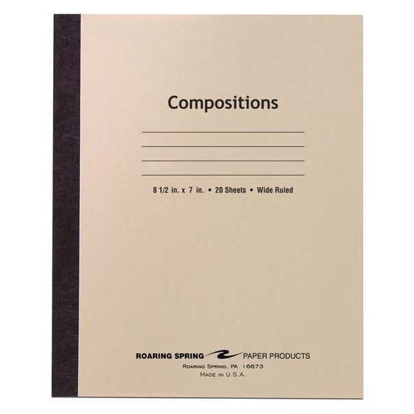 Case of Composition Notebooks, Wide Ruled, 20 sht, 15# White Paper, 8.5