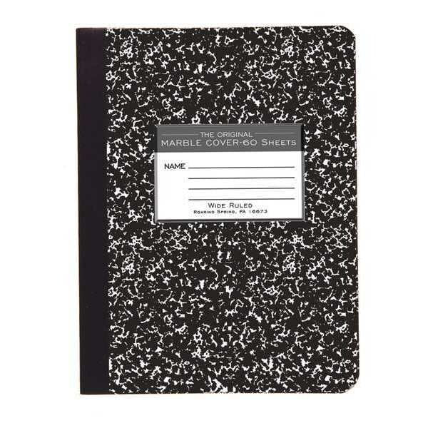 Case of Black Marble Comp Notebooks, Wide Ruled, 60 sht, 15# White Paper, 9.75