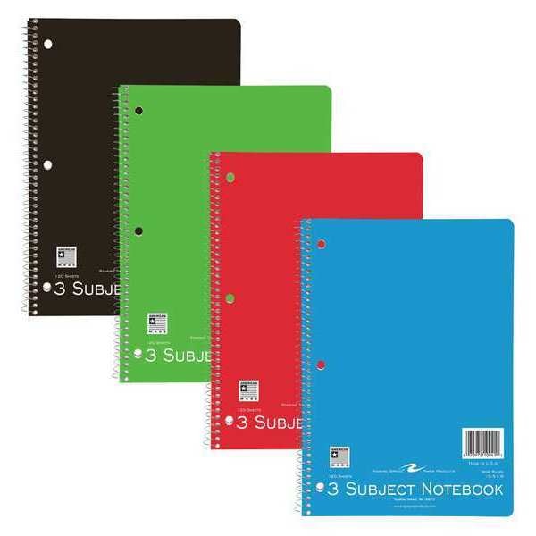 Case of 3 Subject Wirebound Notebooks, 10.5