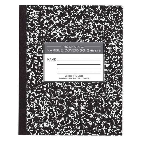 Case of Black Marble Composition Notebooks, Wide Ruled, 36 sht, 8.5