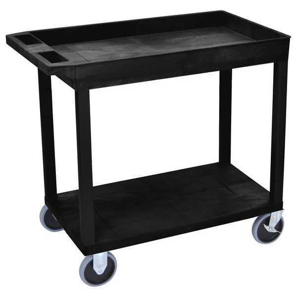 High Density Polyethylene (Shelf)/Polyvinyl Chloride (Leg) Cart, 1 Tub 1 Flat Shelf, 18