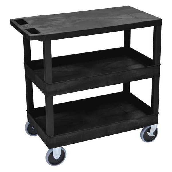 High Density Polyethylene (Shelf)/Polyvinyl Chloride (Leg) Cart, (2) Tub, 1 Flat Shelves, 18