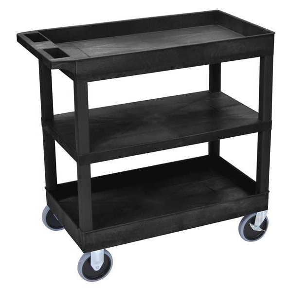 High Density Polyethylene (Shelf)/Polyvinyl Chloride (Leg) Cart, (2) Tub, 1 Flat shelves, 18