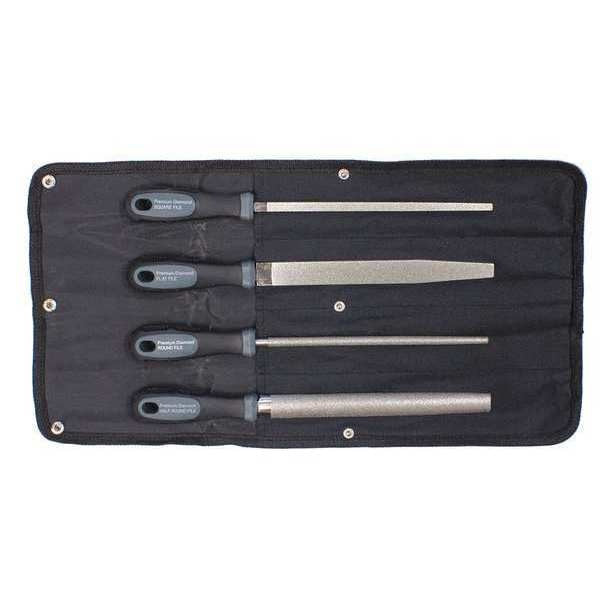Premium Diamond Coated Hand Files, 4 pcs.