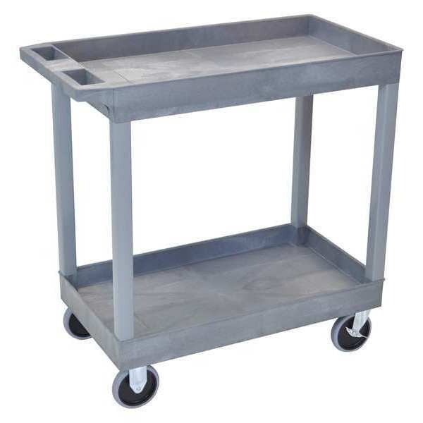 High Density Polyethylene (Shelf), Polyvinyl Chloride (Leg) Deep Shelf Utility Cart, 500 lb.