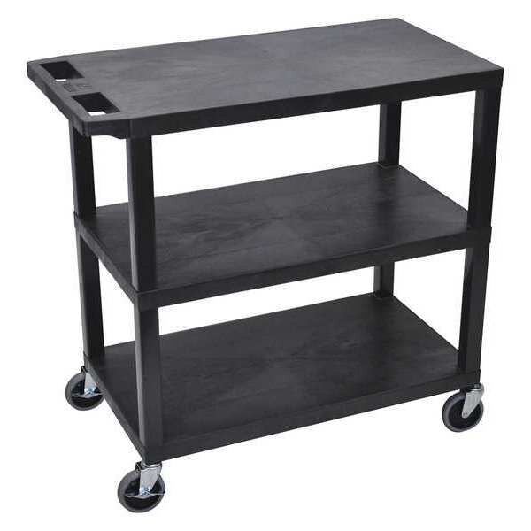 High Density Polyethylene (Shelf), Polyvinyl Chloride (Leg) Cart, (3) Flat Shelves, 18