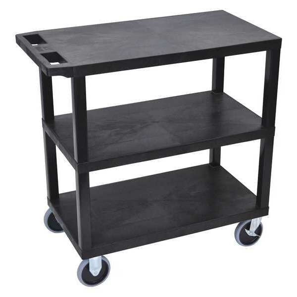 High Density Polyethylene (Shelf), Polyvinyl Chloride (Leg) Cart, (3) Flat Shelves, 18