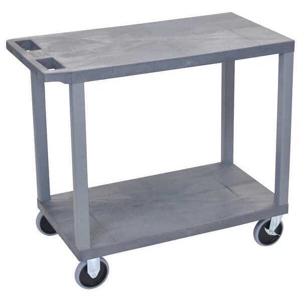 High Density Polyethylene (Shelf)/Polyvinyl Chloride (Leg) Cart, (2) Flat Shelves, 18