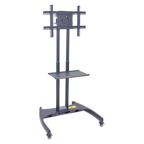 Height Adj, Flat Panel Cart, w/Shelf