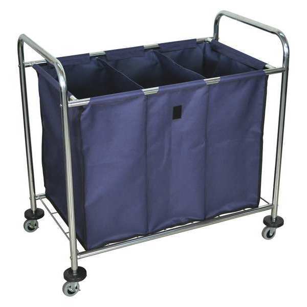 Laundry Cart, Navy Canvas Bag, w/Dividers