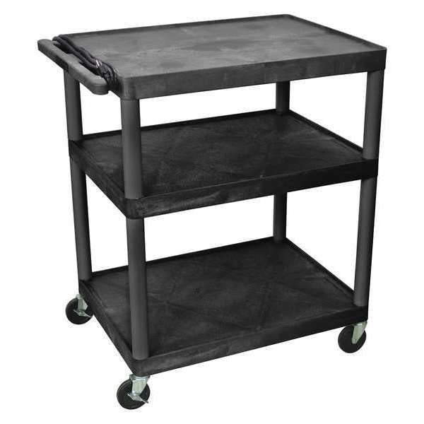Molded Plastic (Shelf) Shelf Cart, 3 Shelves, 400 lb
