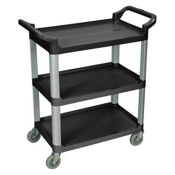 Polypropylene (Shelf)/Aluminum (Upright) Serving Cart, (3) Shelves, 3 Shelves, 200 lb